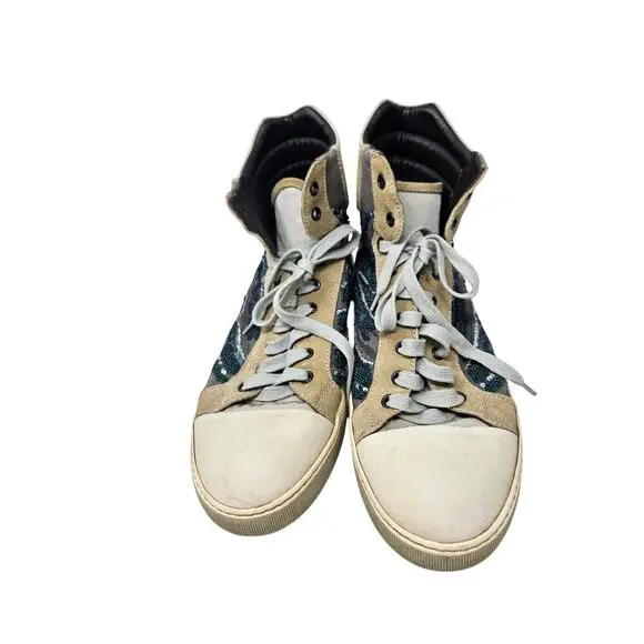 Lanvin DBB1 8 Beaded Sequin Hi Top Sneaker Trainer Casual 